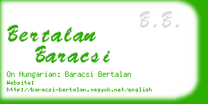 bertalan baracsi business card